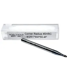 Frez węglikowy kulowy VHM Fi 2 R1 x 50mm 45HRC 4Z